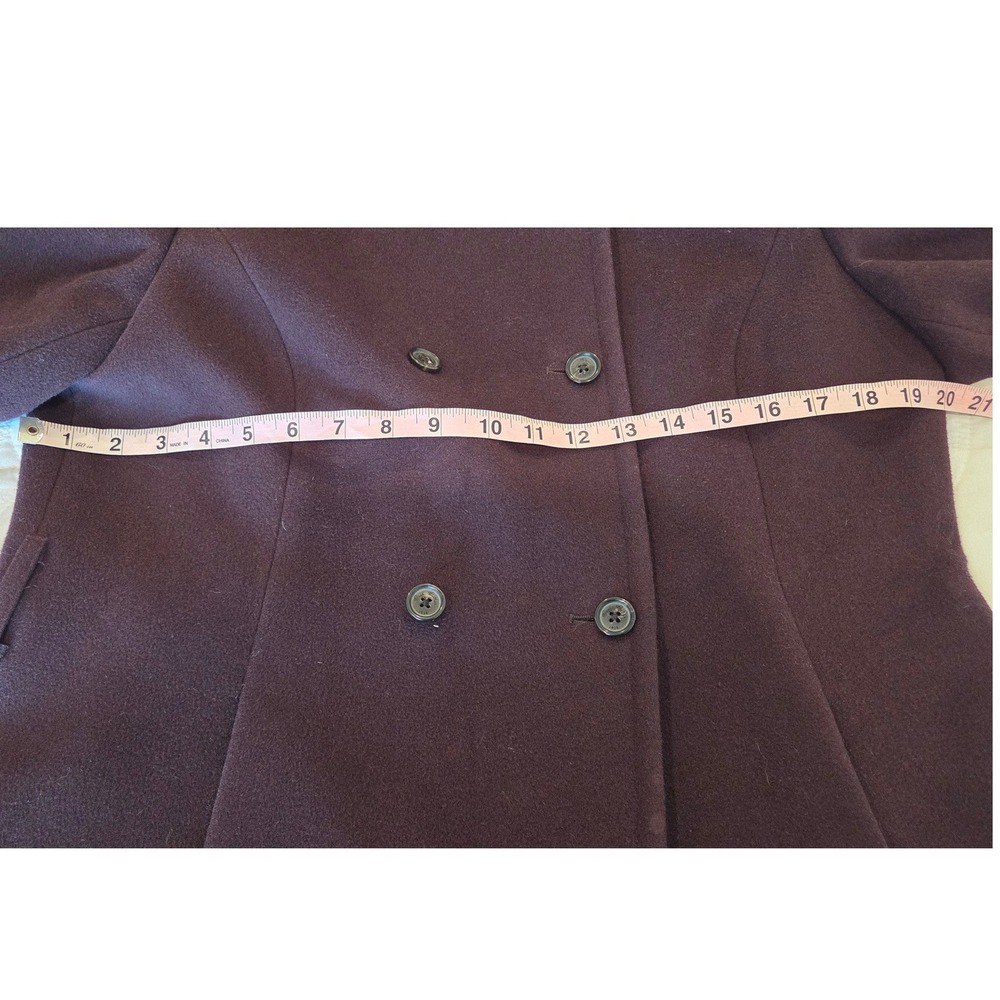 Brooks Brothers Pea Coat Wool Blend Double Breasted Tailored Purple Classic 10 - Picture 6 of 16